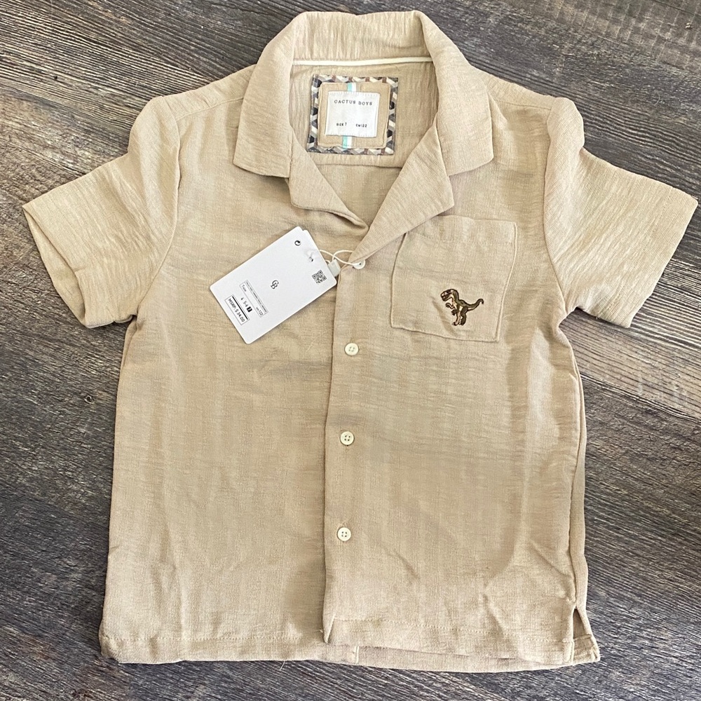 Cactus Boys Beige Textured Shirt